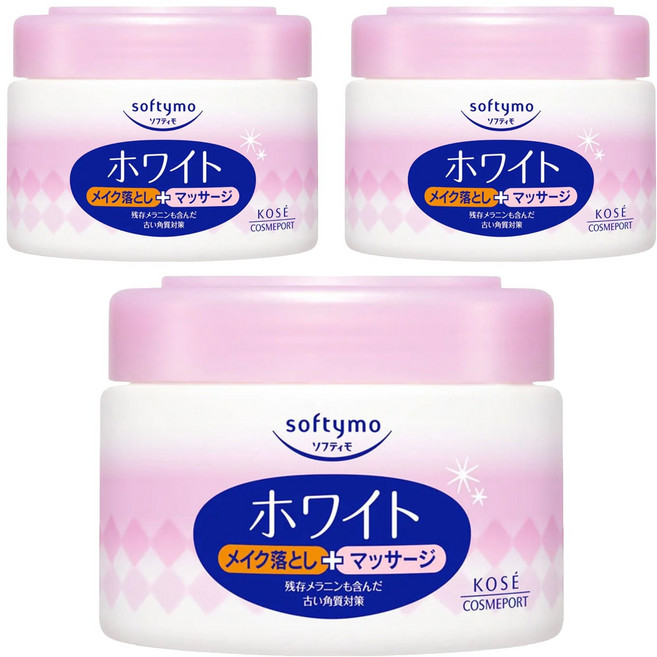 KOSE 高絲 softymo 絲芙蒂 台灣公司貨 日本製 雙效卸粧按摩霜, 300g, 3罐