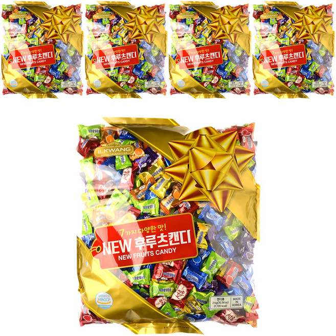 일광제과 뉴 후루츠 캔디 7가지맛, 2kg, 5개