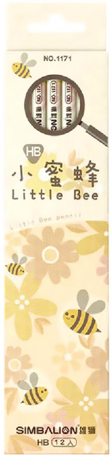 SIMBALION 雄獅 小蜜蜂三角塗頭鉛筆 HB 12支, 1171-HB, 1盒