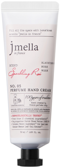jmella 香氛護手霜 No.05 Sparkling Rose 星耀玫瑰香, 50ml, 1條