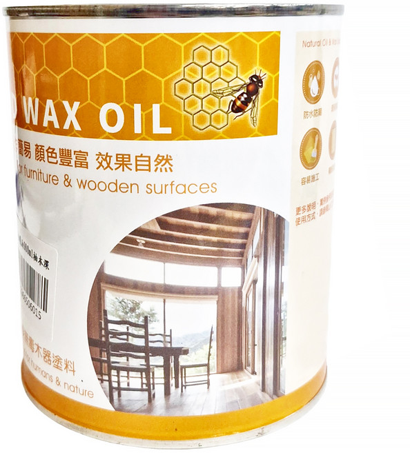 山仁木蠟油 柚木深900ml 天然護木油 DIY木器塗料 環保無毒 木作保養, 1罐