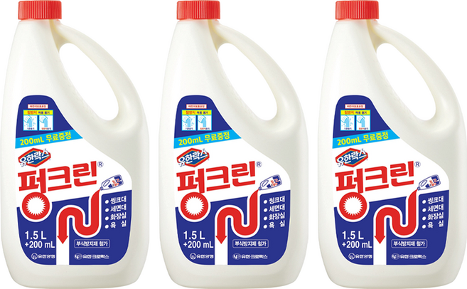 펑크린 배수구세정제, 1.7L, 3개