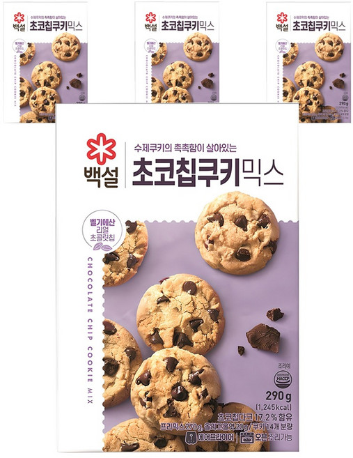 백설 초코칩 쿠키믹스, 290g, 4개