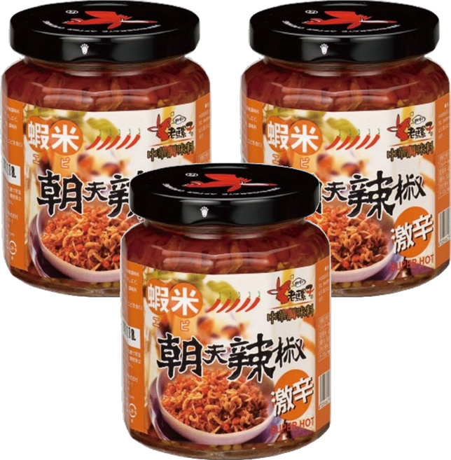 老騾子 蝦米朝天辣椒, 105g, 3罐