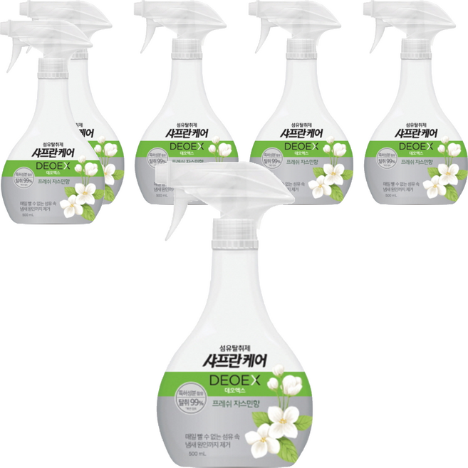 샤프란 케어 데오엑스 섬유탈취제 프레쉬 자스민향 본품, 500ml, 6개