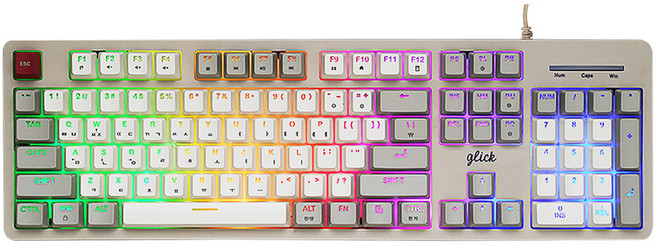 지클릭커 슈퍼히어로 RGB 멤브레인 이중사출키캡 유선 키보드, 제조사축, SPK110, 레트로레드