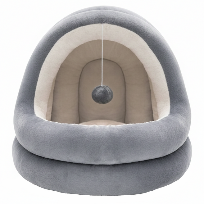 YOGiSSO 極細纖維拱形貓屋 灰色, 1個