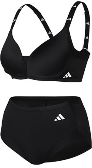 아디다스 여성용 볼륨 탄력 리프팅 브라 + 팬티 세트