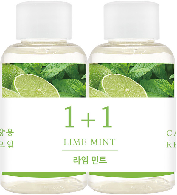 더허브샵 차량용 디퓨져 50ml 리필, 라임민트, 2개