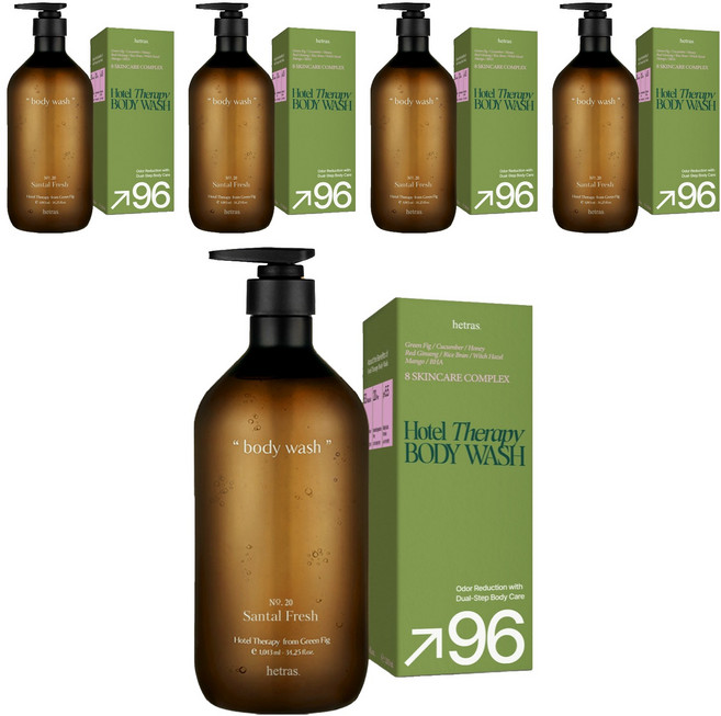 hetras. 飯店療癒沐浴乳 No.20 Santal Fresh, 5瓶, 1.013L