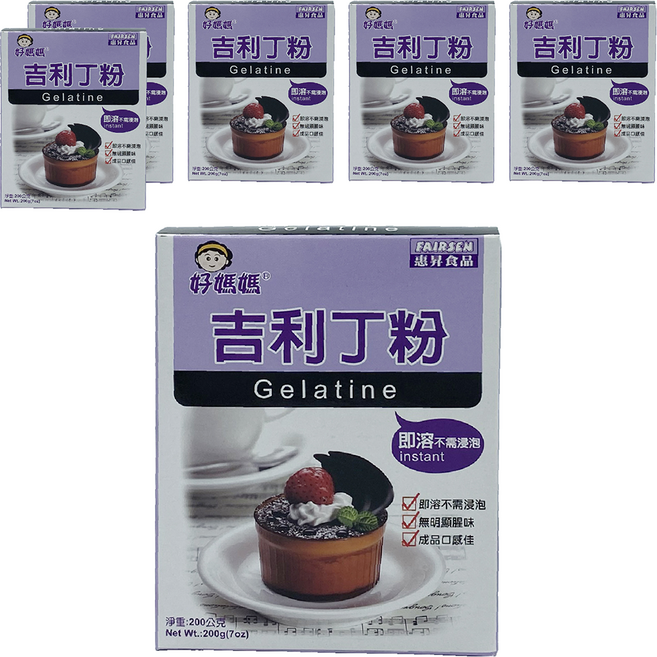 FAIRSEN 惠昇食品 好媽媽 吉利丁粉, 200g, 6盒