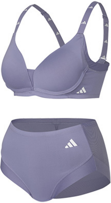 아디다스 여성용 볼륨 탄력 리프팅 브라 + 팬티 세트