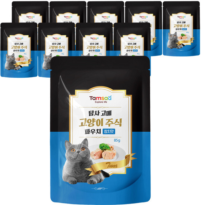 탐사 고양이 고메 주식 파우치, 참치, 85g, 10개