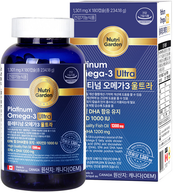 뉴트리가든 플레티넘 오메가3 울트라, 180정, 1개