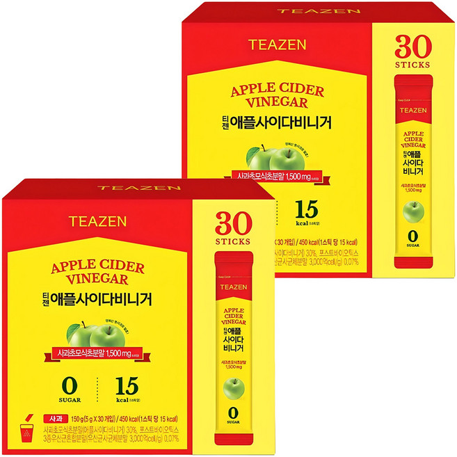티젠 애플사이다 비니거, 150g, 2개