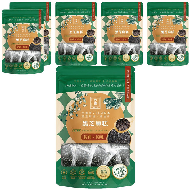亦擇 黑芝麻糕 25包, 250g, 6袋