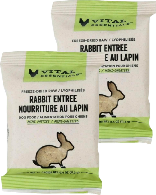 VITAL ESSENTIALS 貓用 凍乾鮮肉生食餐 方塊排隨手包, 2包, 兔肉, 11.3g