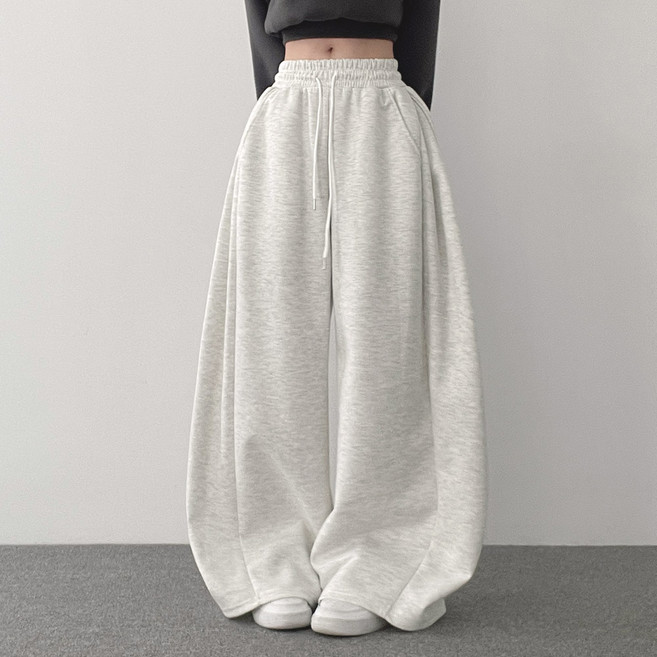 위드후이린 여성용 나나 옆핀턱 와이드 트레이닝 밴딩 팬츠