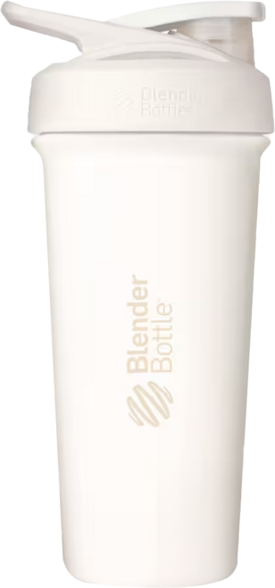 Blender Bottle Sleek SS 按壓式不銹鋼搖搖杯, 奶油白, 740ml, 1個