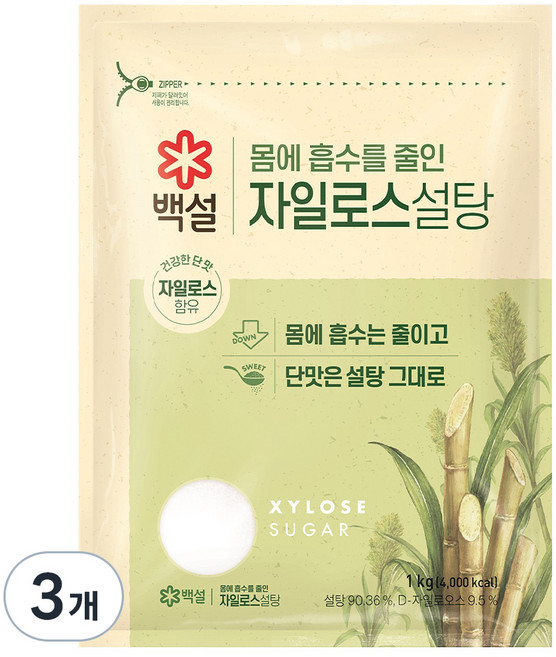 백설 자일로스 설탕, 1kg, 3개