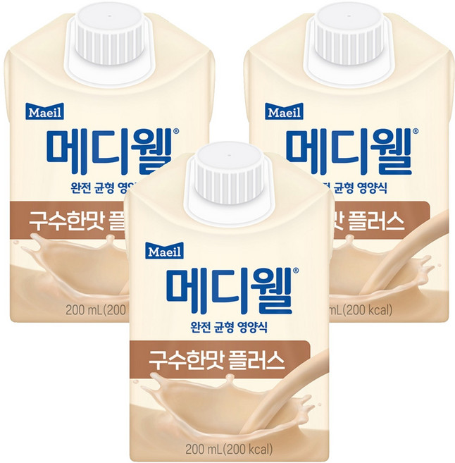메디웰 구수한맛 플러스 영양식, 200ml, 3개