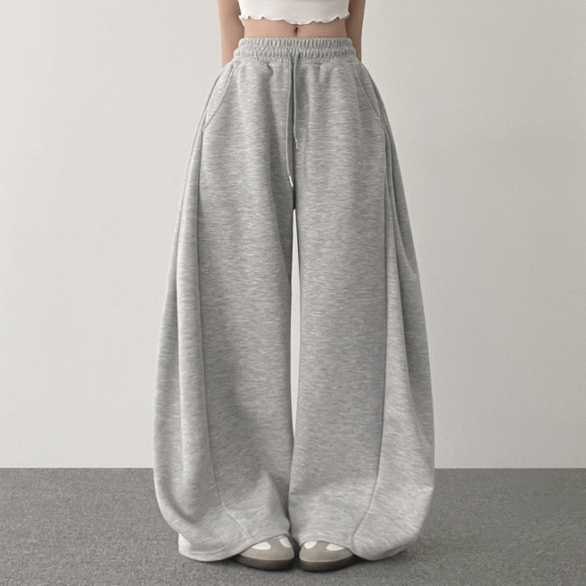 위드후이린 여성용 나나 옆핀턱 와이드 트레이닝 밴딩 팬츠