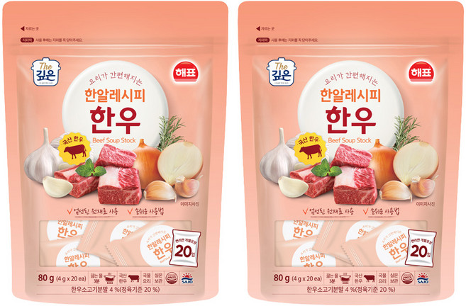 해표 한알레시피 한우, 80g, 2개