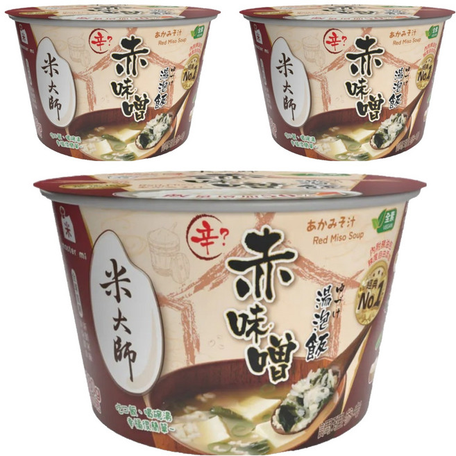 master mi 米大師 湯泡飯 赤味噌, 3個, 210g