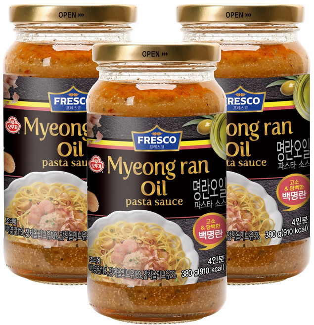 OTOKI 不倒翁 Fresco明太子橄欖油義大利麵醬, 3個, 380g