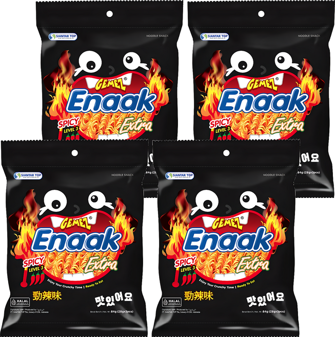 GEMEZ Enaak 韓式小雞麵 勁辣味, 84g, 4袋