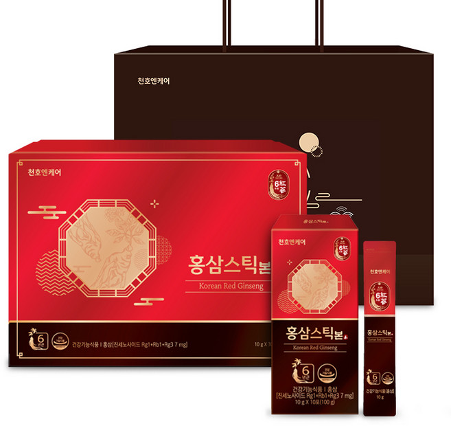 천호엔케어 홍삼스틱본 10g 30p 선물세트 + 쇼핑백, 300g, 1세트
