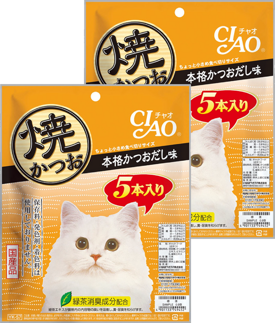 INABA CIAO 啾嚕 宗田鰹燒魚柳條, 鰹魚高湯, 100g, 2袋