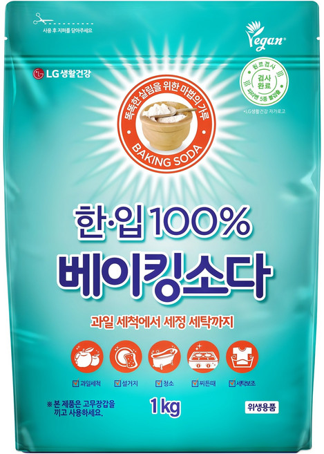 한입 100% 베이킹소다 알파 다목적세제, 1kg, 1개