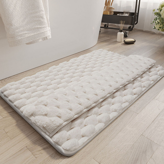 하이어데코 미끄럼 방지 푹신 소프트 발매트, 화이트