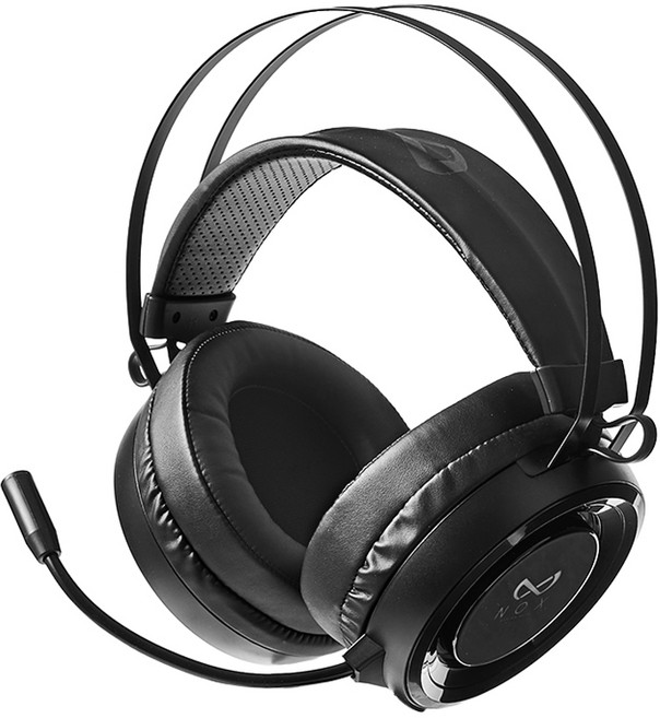 녹스게이밍기어 가상 7.1채널 RGB 게이밍 헤드셋, NX-502, 블랙