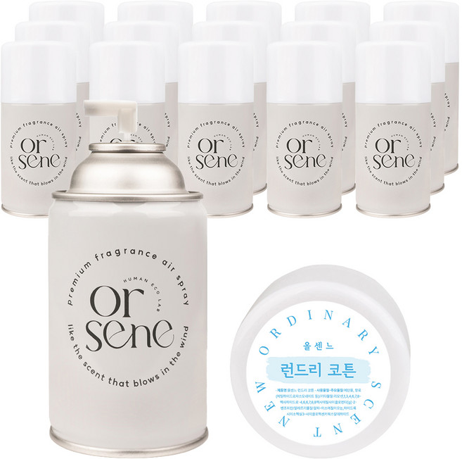 올센느 런드리 코튼 방향제 리필, 250ml, 16개