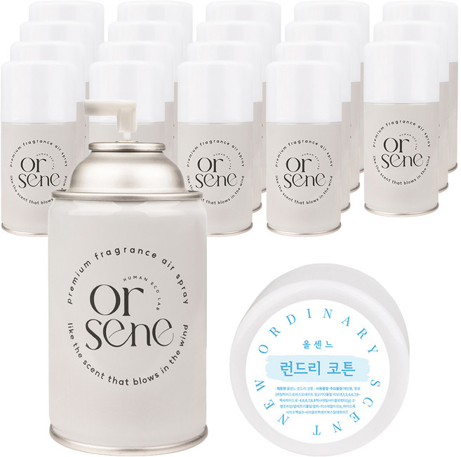 올센느 런드리 코튼 방향제 리필, 250ml, 20개