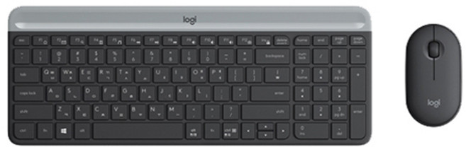 로지텍 슬림 무선 콤보 키보드마우스세트, MK470, 시크블랙, 일반형