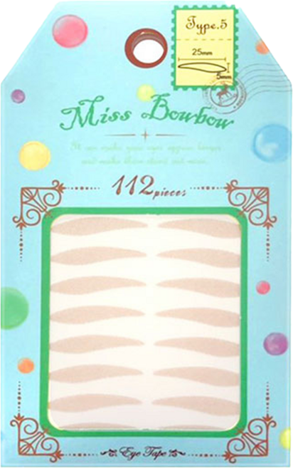 Miss Bowbow 撥撥小姐 3M雙眼皮貼 直徑25 x 5mm 112片, 5號防眼尾下垂, 1盒