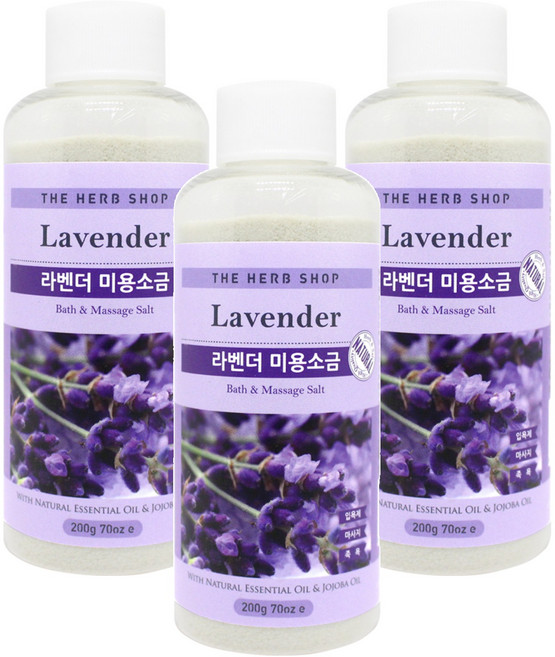 더허브샵 미용 소금 라벤더, 200g, 3개