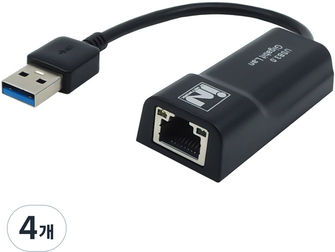 인네트워크 USB3.0 유선 랜카드 블랙, IN-LAN30B, 4개
