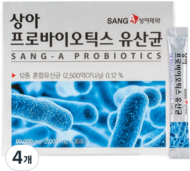 상아제약 프로바이오틱스 유산균 30p, 60g, 4개