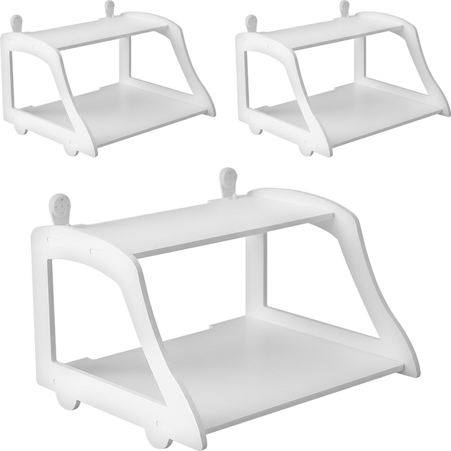 電視機頂盒置物架 NC17080725 22.5 x 22 x 15cm, 白色, 3個