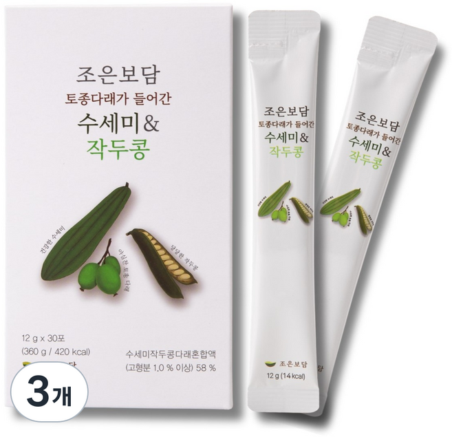 조은보담 토종다래가 들어간 수세미 앤 작두콩 30p, 360g, 3개