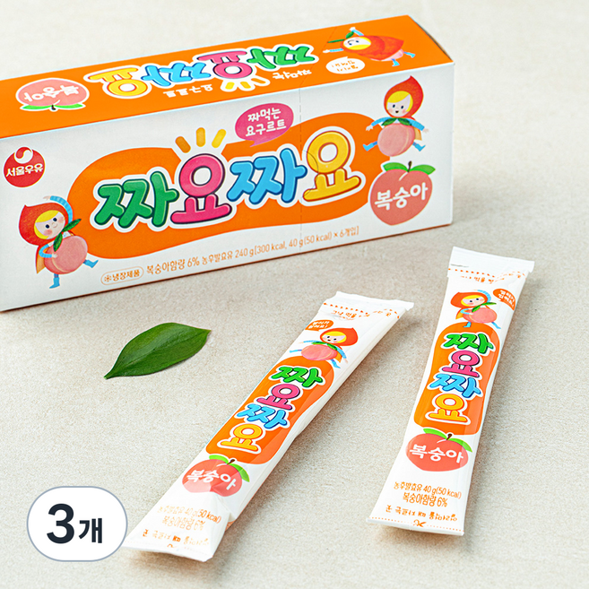 서울우유 짜먹는 요구르트 짜요짜요 복숭아, 40g, 6개입, 3개