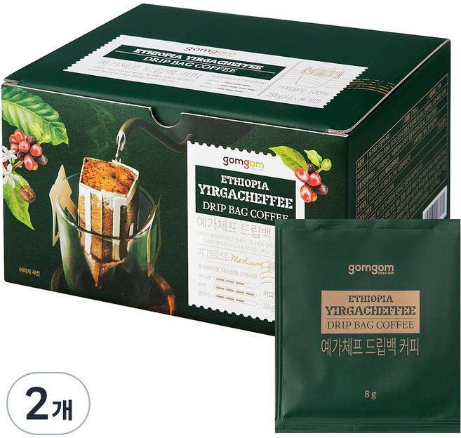 곰곰 예가체프 드립백 커피, 8g, 36개입, 2개