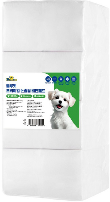 블루펫 프리미엄 논슬립 배변패드 무향 50g, 160개입, 1개