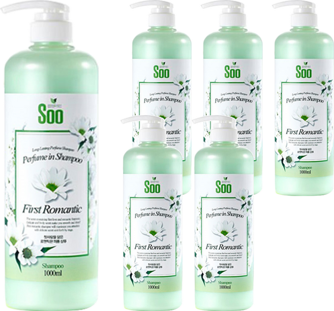 [청정미인] 수 퍼퓸인 퍼스트 로맨틱 샴푸, 1L, 6개