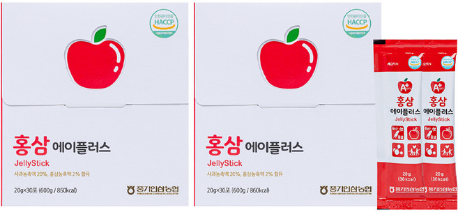 황풍정 풍기인삼농협 홍삼에이플러스 스틱젤리 30p, 600g, 2개