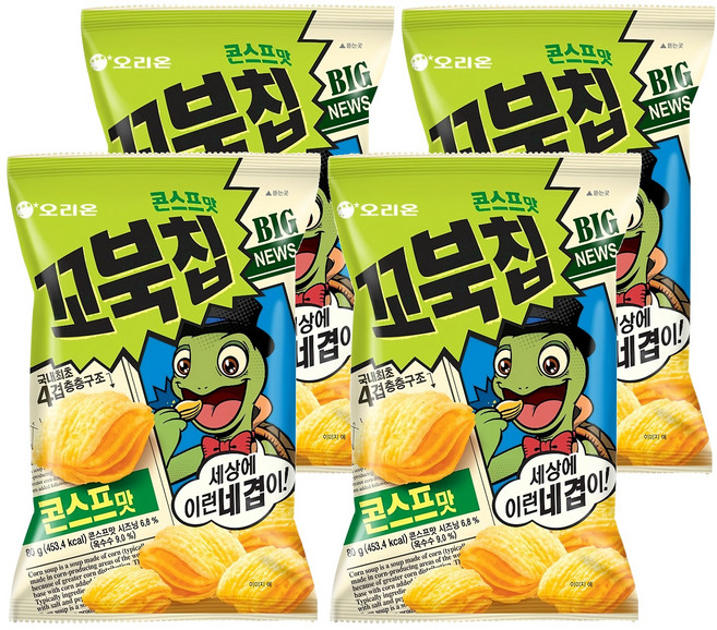 ORION 好麗友 烏龜玉米脆片 玉米濃湯口味, 80g, 4包